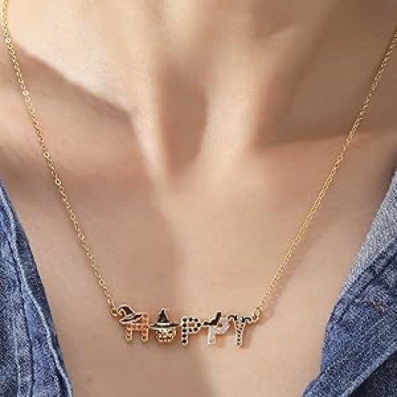 Neiman Marcus Jewelry - Neiman Marcus 14k Gold Plated Halloween Crystal Necklace